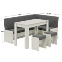 Трия Пекин (дуб крафт белый/микровелюр Duna Steel) Image #3