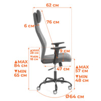 TetChair Aviator PLT metalBL (флок/ткань, серый, 29/W-12) Image #15