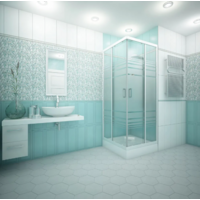 Метакам City Trend White 90x90x185 / 556637 (текстурированное стекло, без поддона) Image #2