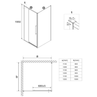 Niagara 110x90x195 / NG-66-11A-A90-34 (хром/прозрачное стекло) Image #10