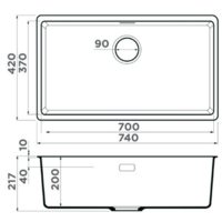 Omoikiri Kata 74-U-BL Artgranit/черный / 4997567 Image #4