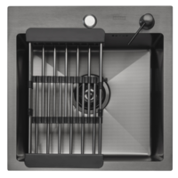 ARFEKA ECO AR мойка 450*450 (настольная), коландер, дозатор BLACK DECOR MILLET GRAINS Image #2