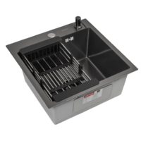 ARFEKA ECO AR мойка 450*450 (настольная), коландер, дозатор BLACK DECOR MILLET GRAINS Image #1