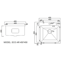 ARFEKA ECO AR мойка 450*450 (настольная), коландер, дозатор BLACK DECOR MILLET GRAINS Image #9