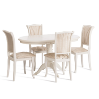 TetChair Opera 45x53x97 (дерево гевея/Ivory White/слоновая кость/ткань бежевая/рисунок золото) Image #10
