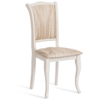TetChair Opera 45x53x97 (дерево гевея/Ivory White/слоновая кость/ткань бежевая/рисунок золото)