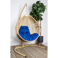 M-Group Капля Люкс / 11030510 (бежевый ротанг/синяя подушка) Image #2