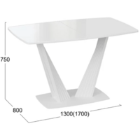 Трия Фабио тип 1 раздвижной (белый матовый/стекло глянцевое белое) Image #15