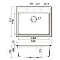Omoikiri Daisen 51-PA Artgranit/пастила 4997576 Image #4